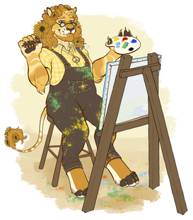 Cytomoss trade image digital drawing of a lion fursona painting