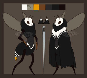 Personal Oc ref sheet digital drawing of an insect oc, to be used as a reference